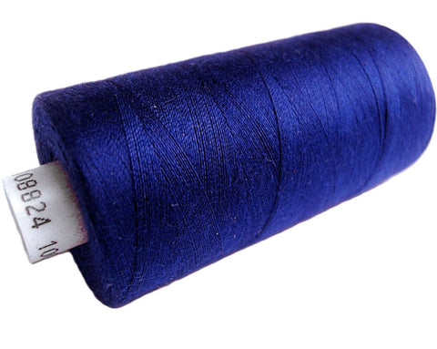 Dark Royal Blue 01 Coats Moon Spun Polyester Sewing Thread on 1000 yard spool for machine and hand sewing projects.