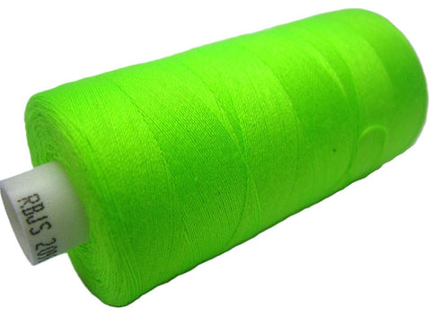 Fluorescent Green Coats Moon Spun Polyester Sewing Thread on 1000 yard spool for machine and hand sewing projects.