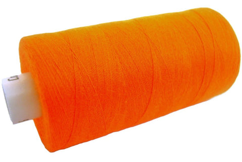 Fluorescent Orange 561 Coats Moon Spun Polyester Sewing Thread on 1000 yard spool for machine and hand sewing projects.