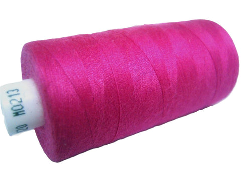 Fuchsia Pink 213 Coats Moon Spun Polyester Sewing Thread on 1000 yard spool for machine and hand sewing projects.