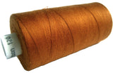 Golden Brown 11 Coats Moon Spun Polyester Sewing Thread on 1000 yard spool for machine and hand sewing projects.