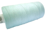 Ice Aqua 65 Coats Moon Spun Polyester Sewing Thread on 1000 yard spool in a pale  aqua blue shade for machine and hand sewing projects.