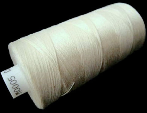 Ivory 05 Coats Moon Spun Polyester Sewing Thread on 1000 yard spool for machine and hand sewing projects.