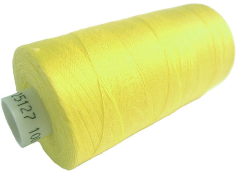 Lemon 201 Coats Moon Spun Polyester Sewing Thread on 1000 yard spool for machine and hand sewing projects.