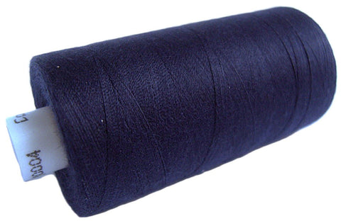 Navy 04 Coats Moon Spun Polyester Sewing Thread on 1000 yard spool for machine and hand sewing projects.