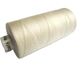 Pale cream 238 Coats Moon Spun Polyester Sewing Thread on 1000 yard spool for machine and hand sewing projects.
