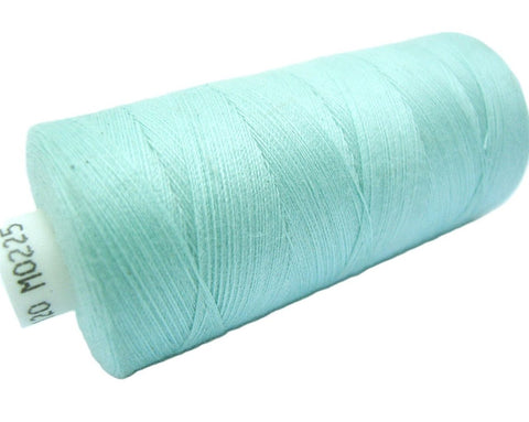 Pale New Turquoise 225 Coats Moon Spun Polyester Sewing Thread on 1000 yard spool for machine and hand sewing projects.