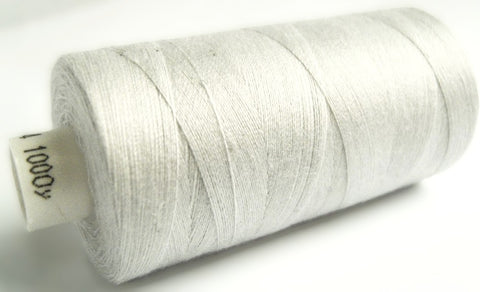 Pearl Grey 245 Coats Moon Spun Polyester Sewing Thread on 1000 yard spool for machine and hand sewing projects.