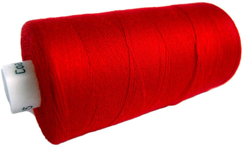 Red 21 Coats Moon Spun Polyester Sewing Thread on 1000 yard spool for machine and hand sewing projects.