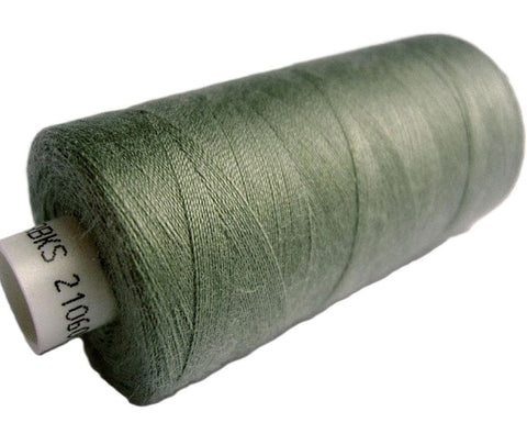 Sage Green 105 Coats Moon Spun Polyester Sewing Thread on 1000 yard spool for machine and hand sewing projects.