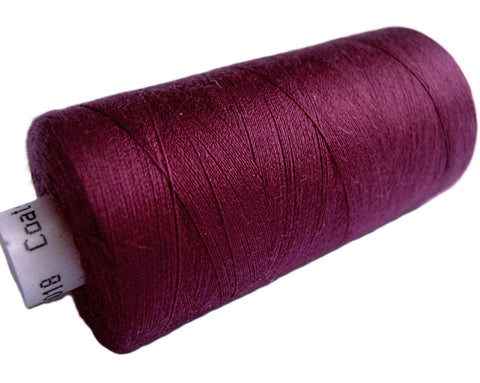 Summer Plum 18 Coats Moon Spun Polyester Sewing Thread on 1000 yard spool for machine and hand sewing projects.