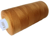 Tan Brown 249 Coats Moon Spun Polyester Sewing Thread on 1000 yard spool for machine and hand sewing projects.