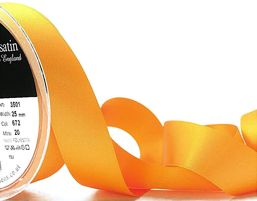 Marigold 25mm Double Face Satin Ribbon | Berisfords 672 – Ribbonmoon