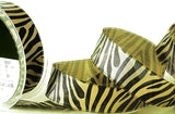 R0312 25mm Gold-Black Metallic Lurex Zebra Stripe Ribbon, Berisfords