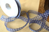 R0552 15mm Royal Blue-White Super Sheer Gingham Ribbon by Berisfgords