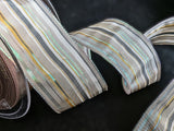 R0537 40mm Greys-White-Topaz-Iridescent Metallic Edge Striped Ribbon