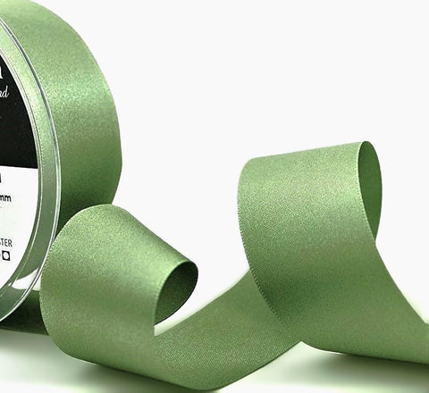 R0737 35mm Khaki Green Single Face Satin Ribbon by Berisfords