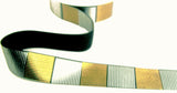 R1469 25mm Black-Silver-Gold Geometric Printed Satin Ribbon,Berisfords