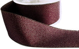 R1500 40mm Plum-Gold Glitter Satin Ribbon by Berisfords
