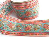 R1640C 68mm Vintage Flowery Ribbon, 100% Cotton, Lightly Waxed