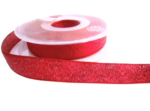 15mm Red Metallic Lame Ribbon | Berisfords