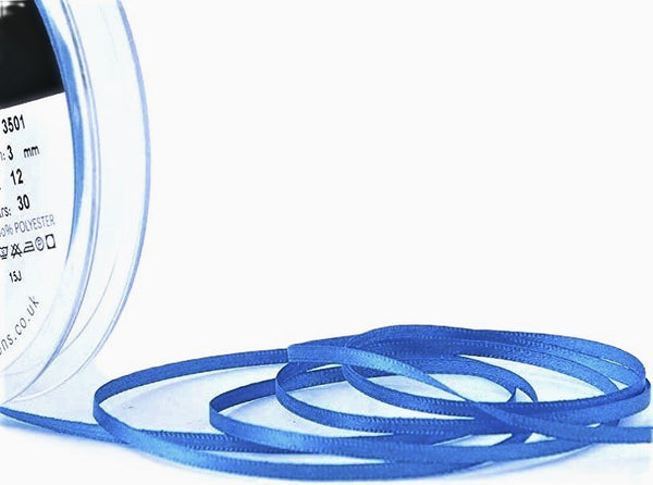 3mm Luxury Double Satin Ribbon | Berisfords Ribbons | Royal Blue 12 ...