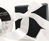 R2545 25mm White Double Face Satin Ribbon by Berisfords