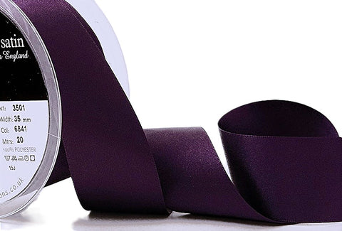 R3671 35mm Blackberry Double Face Satin Ribbon by Berisfords