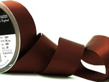 R4099 35mm Hot Chocolate Brown Double Face Satin Ribbon by Berisfords