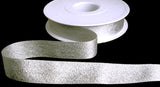 R4314C 18mm Pearl White-Silver Glitter Satin Ribbon by Berisfords