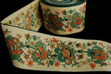R4797 70mm Vintage Pure Cotton Ribbon-Printed Flower Design 