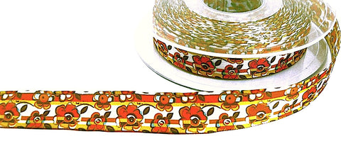 16mm Mixed Colour Flowery Printed Taffeta Ribbon by Berisfords