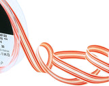 R5300 10mm Cream-Flo Orange Neon Stripe Grosgrain Ribbon by Berisfords
