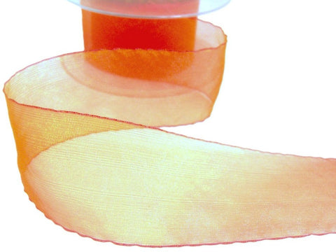 40mm Red & Yellow (orange) Shot Sheer Ribbon. "Flamenco" by Berisfords