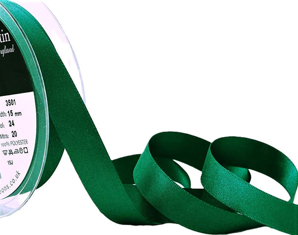 Bottle Green 15mm Double Face Satin Ribbon | Berisfords 24 – Ribbonmoon