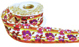 40mm Mixed Colour Flowery Printed Taffeta Ribbon by Berisfords
