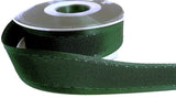 25mm Hunter Green Satin-Taffeta Retro Stitch Ribbon, Berisfords