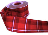 50mm Red Tartan Ribbon by Berisfords