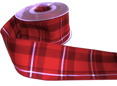 50mm Red Tartan Ribbon by Berisfords