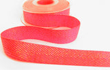 R7403 25mm Flo Pink-Iridescent Metallic Herringbone Ribbon,Berisfords
