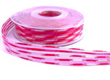 16mm Red, Fuchsia & Pale Pink Satin and Silk Stripe Ribbon