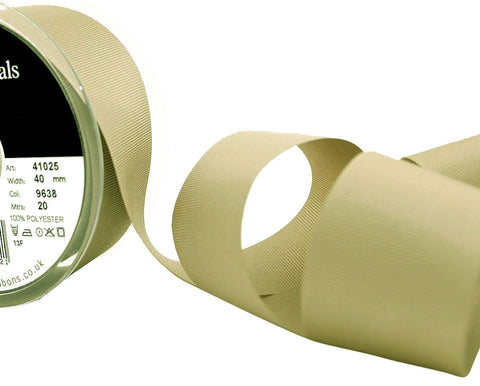 R7642 40mm Bone Beige 9638 Polyester Grosgrain Ribbon by Berisfords