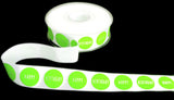 R7680 25mm White-Flo Green Satin HAPPY BIRTHDAY Ribbon by Berisfords