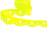 32mm Fluorescent Yellow Satin Scatter Star Ribbon by Berisfords