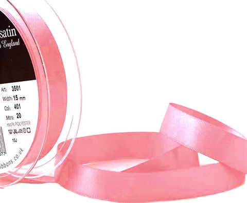 R8447 15mm Dark Rose Pink Double Face Satin Ribbon by Berisfords