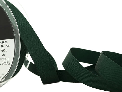 R8554 16mm Forest Green Polyester Grosgrain Ribbon by Berisfords