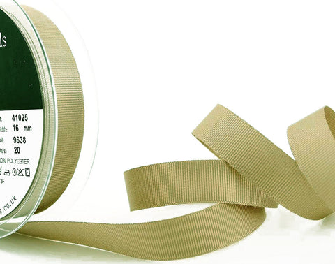 R8559 16mm Bone Beige Polyester Grosgrain Ribbon by Berisfords