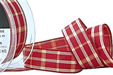 25mm Scarlet Red Regal Tartan Check Ribbon by Berisfords