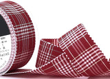 R8686 25mm Red Vintage Style Rustic Plaid Ribbon by Berisfords