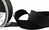 R8860 25mm Black Polyester Grosgrain Ribbon by Berisfords